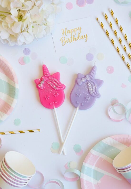 Latvijā ražota bišu vaska Svecīte-toperis Unicorn, 1 gab